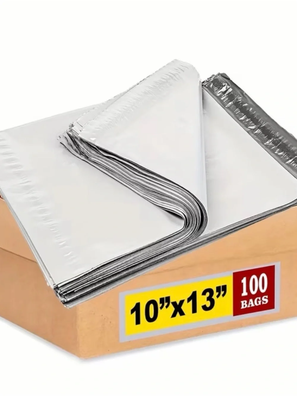 Clear Poly Mailer Bags with Black Peel & Seal Strip - 10x13 (100pc)